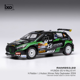 Hyundai i20 N Rally 2 #1 Paddon/Hudson Rally Daybreaker 2024 1:43 Ixo Models