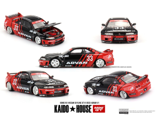 Nissan Skyline GT-R (R33) Kaido Works ADVAN 1:64 Mini GT