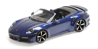 Porsche 911 992 Turbo S Cabriolet 2020 blue metallic 1:18 Minichamps 