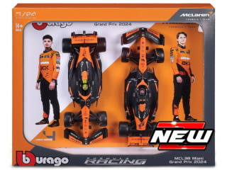 Set - McLaren MCL38 #4 L.Norris + #81 O.Piastri 2024 1:24 Bburago