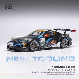 Porsche 911 GT3 Cup #15 J.Stiak Porsche Cup Oschersleben 2024 1:18 Ixo Models