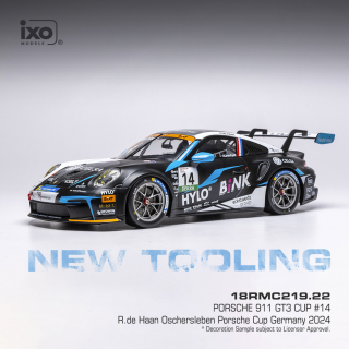 Porsche 911 GT3 Cup #14 R.de Haan Porsche Cup Oschersleben 2024 1:18 Ixo Models