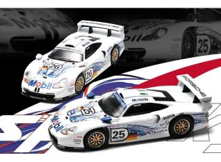 Porsche 911 GT1 EVO 24h Le Mans #25-#26 T.Botsen/H.J.Stuck combo set 1997 1:64 Tiny Toys