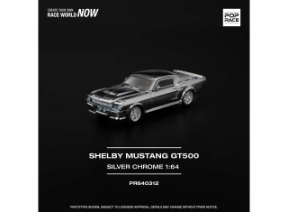 Ford Shelby Mustang GT500 silver 1:64 Pop Race