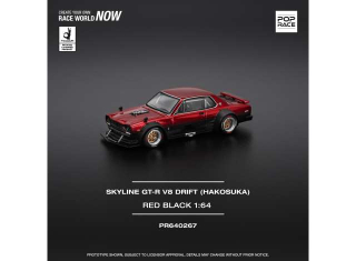 Nissan Skyline GT-R V8 Drift *Hakosuka* black/red 1:64 Pop Race