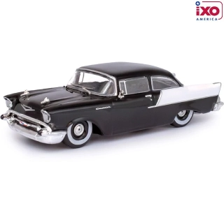Chevrolet One-Fifty Sedan 1957 onyx black/india ivory 1:64 Ixo America