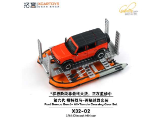 Ford Bronco Gen 6 with All Terrain Crossing Gear Set orange/red 1:64 XCartoys