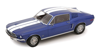 Ford Mustang GT Fastback 1968 blue metallic/white 1:18 KK Scale