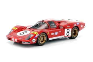 Ferrari 512S 5.0L V12 Long Tail Team SEFAC Spa Ferrari #8 Merzario/Regazzoni 24H Le Mans 1970 1:18 Werk83