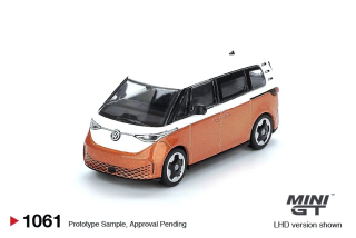 Volkswagen ID.Buzz Caravelle 2024 Candy White/Energetic Orange 1:64 Mini GT