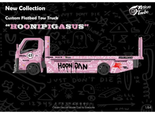Custom Flatbed Tow Truck *Hoonipigasus* pink 1:64 Microturbo