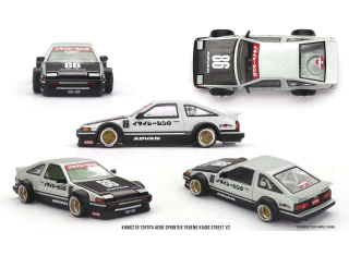 Toyota AE86 Sprinter Trueno Kaido Street V2 1983 black/grey/white 1:64 Mini GT