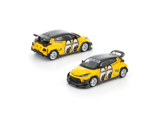 Pandem Yaris Mooneyes yellow/black 1:64 Pop Race