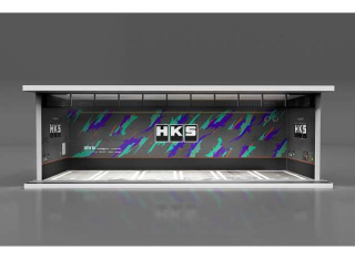 Parking Garage *HKS with light* black/blue/green 1:64 Black Box Diorama