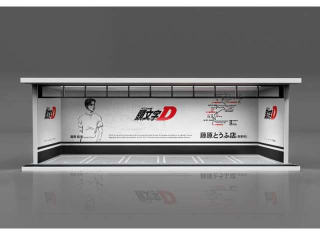 Parking Garage *Initial D with light * white/red 1:64 Black Box Diorama