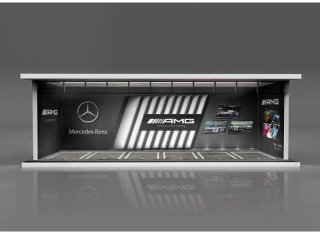 Parking Garage *AMG with light* white/black 1:64 Black Box Diorama