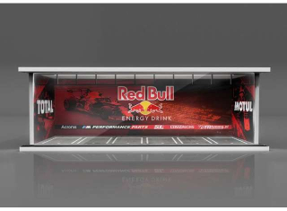 Parking Garage *Redbull with light* red/white 1:64 Black Box Diorama 