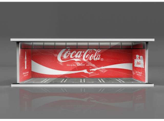 Parking Garage *Coca-cola with light* red/white 1:64 Black Box Diorama 