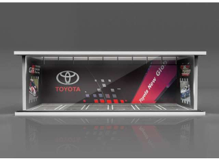 Parking Garage *Toyota with light* red/grey 1:64 Black Box Diorama 