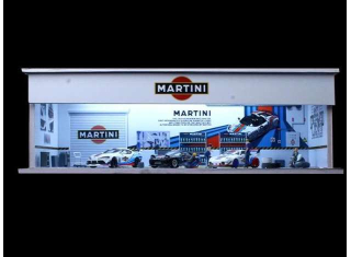 Parking Garage *Martini with light* white/red/blue 1:64 Black Box Diorama