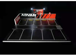 Diorama *Advan parking lot* red/black 1:64 Black Box Diorama  
