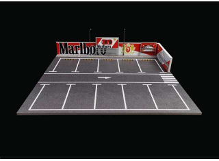 Diorama *Marlboro parking lot* red/white/grey 1:64 Black Box Diorama