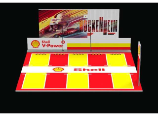 Diorama *Shell parking lot* yellow/red/white 1:64 Black Box Diorama