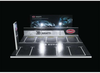 Diorama *Bugatti parking lot* 1:64 Black Box Diorama