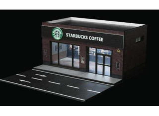 Diorama *Starbucks with light* 1:64 Black Box Diorama