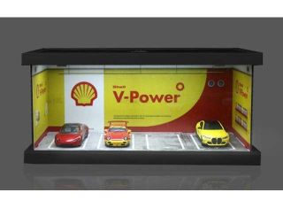 Diorama *Shell parking lot* yellow/red 1:64 Black Box Diorama