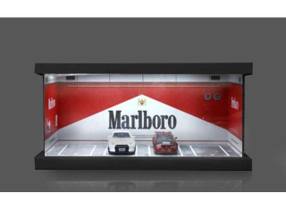 Diorama *Marlboro parking lot* white/red 1:64 Black Box Diorama