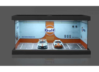 Diorama *Gulf parking lot* orange/blue 1:64 Black Box Diorama
