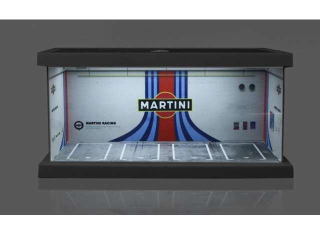 Diorama *Martini parking lot* white/red/blue 1:64 Black Box Diorama