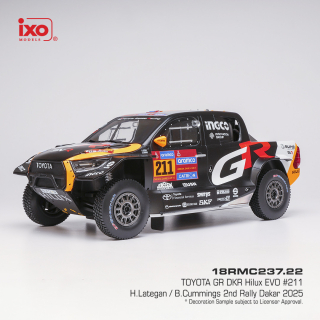 Toyota GR DKR Hilux EVO #211 H. Lategan/B. Cummings 2nd Rally Dakar 2025 1:18 Ixo Models