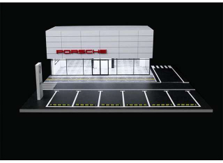 Diorama *Porsche showroom* 1:64 Black Box Diorama 