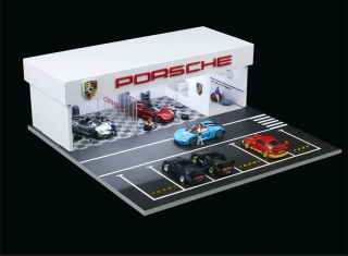 Diorama *Porsche garage with light* 1:64 Black Box Diorama 