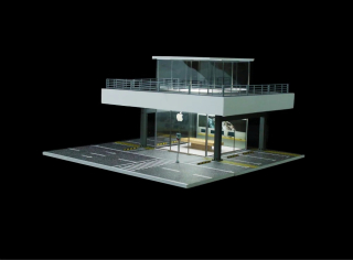 Diorama *Apple store with light* 1:64 Black Box Diorama
