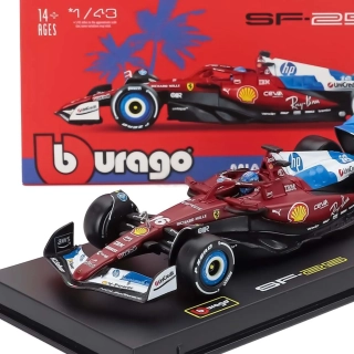 Ferrari F1 SF-25 Scuderia Ferrari #16 C.Leclerc Miami GP 2025 with Helmet 1:43 Bburago