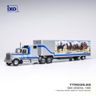 GMC General Koffer-SZ 1980 white/blue/decor 1:43 Ixo Models