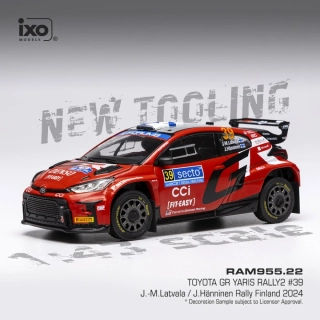 Toyota GR Yaris Rally2 Hybrid Team Toyota GAZOO Racing WRT #39 J.M.Latvala/J.Hanninen 6th Rally Finland 2024 1:43 Ixo Models