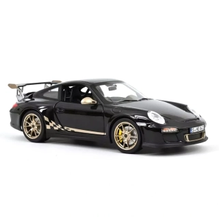 Porsche 911 GT3 RS 2009 black&white gold metallic 1:18 Norev