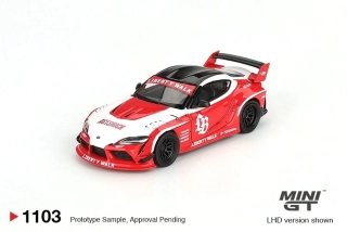 Toyota GR Supra 2025 LB-Works red/white 1:64 Mini GT