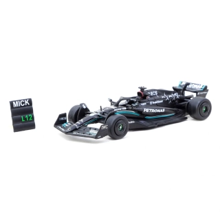 Mercedes-AMG F1 W14 E Performance Mick Schumacher Spanish Grand Prix Tyre Testing 2023 With Pit Board black 1:64 Tarmac