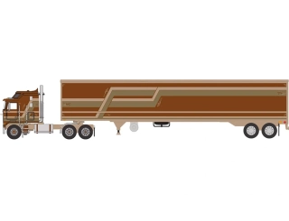 Kenworth K100 Aerodyne 1976 With Modern Trailer brown 1:64 Ixo America