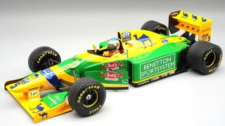 Benetton F1 B193B Team Benetton Ford #5 M.Schumacher Donington Park British GP 1993 Rain Tyres with Pilot Figure 1:18 Tecnomodel