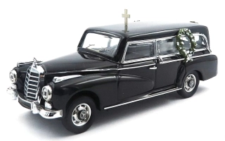 Mercedes-Benz 300D Hearse Funeral Car 1960 black 1:43 Rio Models