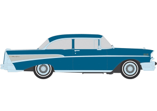 Chevrolet Bel Air Sedan 1957 With Continental Kit harbor blue 1:64 Ixo America
