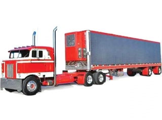 Kenworth Bullnose 1950 With Vintage Chrome Trailer red/white 1:64 Ixo America