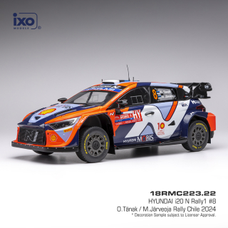 Hyundai i20 N Rally1 #8 O.Tänak/M.Järveoja Rallye Chile 2024 1:18 Ixo Models