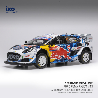 Ford Puma Rally1 #13 G.Munster/L.Louka Rally Chile 2024 1:18 Ixo Models